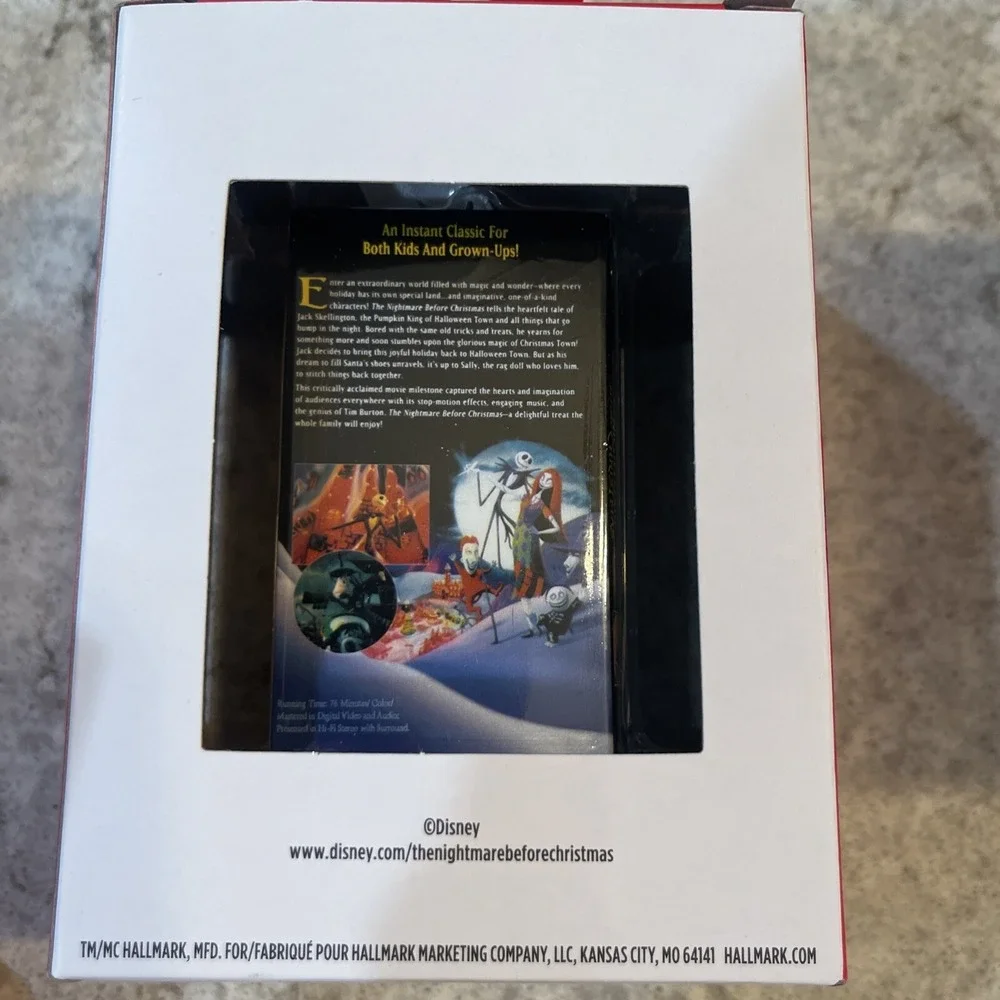 Hallmark Disney Nightmare Before Christmas Retro Video Case Holiday Ornament VCR